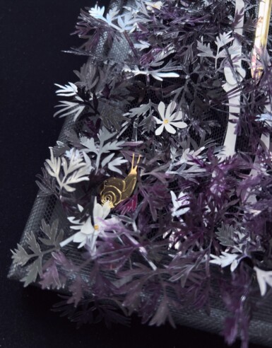 The Broken Chalice - detail
2023
12" high x 5.5" wide
Sequin film, hand-painted acetate, yupo, thread, glass beads, illusion, pine frame
*Sold