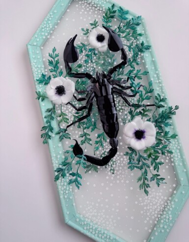 Elegant Convulsionate - detail
2024
24" x 10" (h x w)
Sequin film, acetate, acrylic paint, felt, yupo, thread