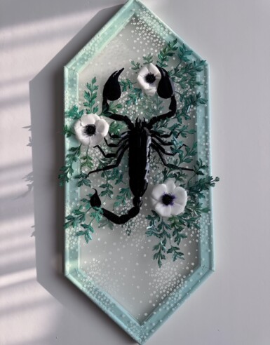 Elegant Convulsionate - detail
2024
24" x 10" (h x w)
Sequin film, acetate, acrylic paint, felt, yupo, thread