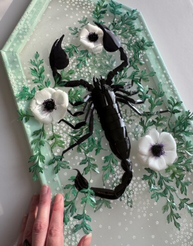 Elegant Convulsionate - detail
2024
24" x 10" (h x w)
Sequin film, acetate, acrylic paint, felt, yupo, thread