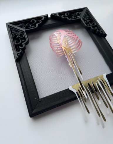 Pour Some Sugar On Me - detail
2024
10.75" tall x 8" wide x 3.5" deep
Sequin film, yupo, thread, felt, illusion, pine frame with oak detail
*Sold