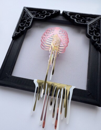 Pour Some Sugar On Me - detail
2024
10.75" tall x 8" wide x 3.5" deep
Sequin film, yupo, thread, felt illusion, pine frame with oak detail
*Sold