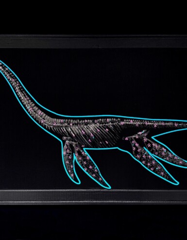 🔴 sold - Bricht Stern Beasties, We're Floating In Space
2025
24" x 13" (w x h)
Sequin film, htv, acrylic paint, thread, illusion fabric Bricht Stern Beasties, We're Floating In Space