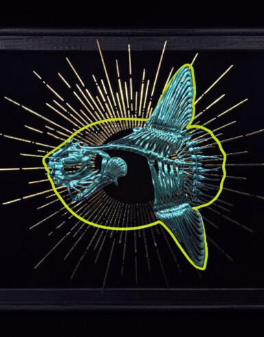 Useless But Unstoppable
2025
Size: 14 x 11 inches (w x h)
Materials: sequin film, thread, htv, acrylic paint, illusion fabric Useless But Unstoppable