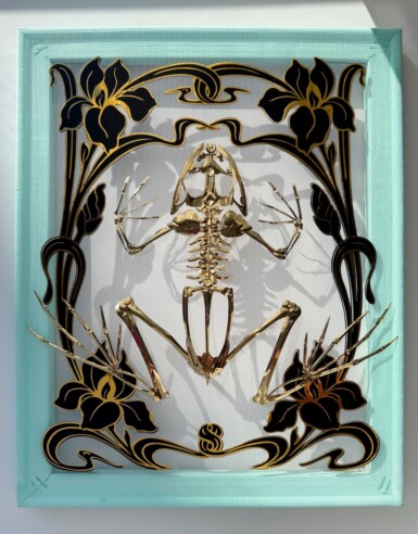 We Have To Catch The Froggy
2025
14"x11"x 1.5" (h x w x d)
Sequin film, thread, fabric, vinyl, wood We Have To Catch The Froggy