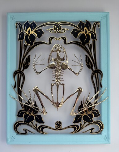 We Have To Catch The Froggy
2025
14"x11"x 1.5" (h x w x d)
Sequin film, thread, fabric, vinyl, wood We Have To Catch The Froggy